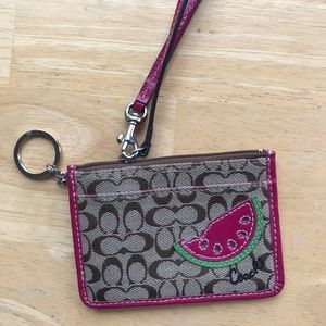 Coach Watermelon Card and Coin wristlet